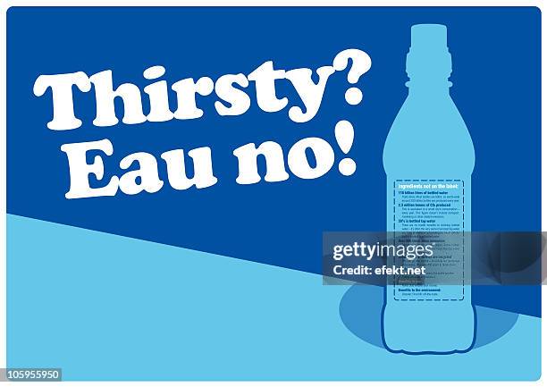 eau no! ditch the water bottle! - pet bottle stock illustrations