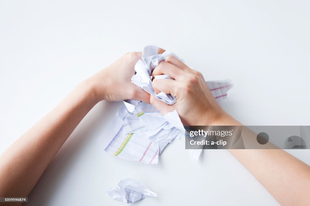 Visible Hand Rounding The Hand Of A Woman Rounding Documents High-Res Stock Photo - Getty Images