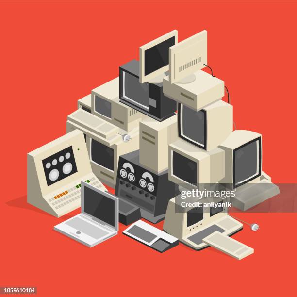 Stack Of Computer Monitors Stock-Fotos und Bilder - Getty Images