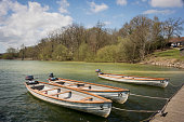 Boats Afloat in a Reservoir, Kent, UK