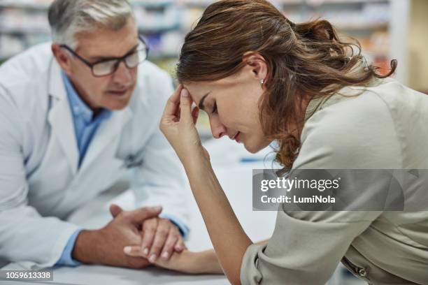 please help me get rid of these migraines - pharmacist and patient stock pictures, royalty-free photos & images