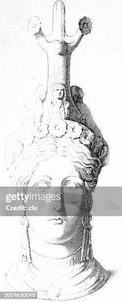 illustrations, cliparts, dessins animés et icônes de grec ancien : cruche d’argile en tant que chef d’athene - athéna déesse grecque