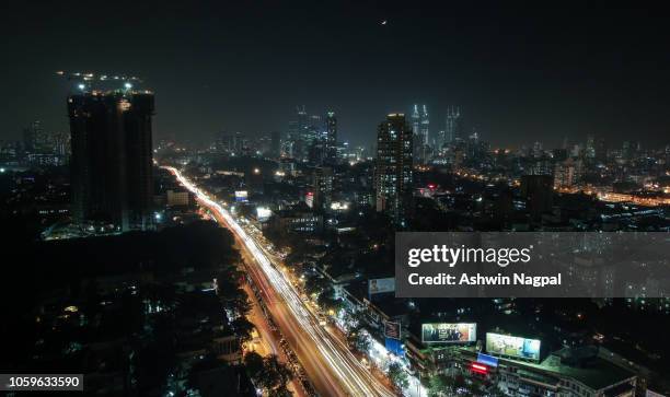 aerial shot of dadar and eastern express highway - dadar stock pictures, royalty-free photos & images