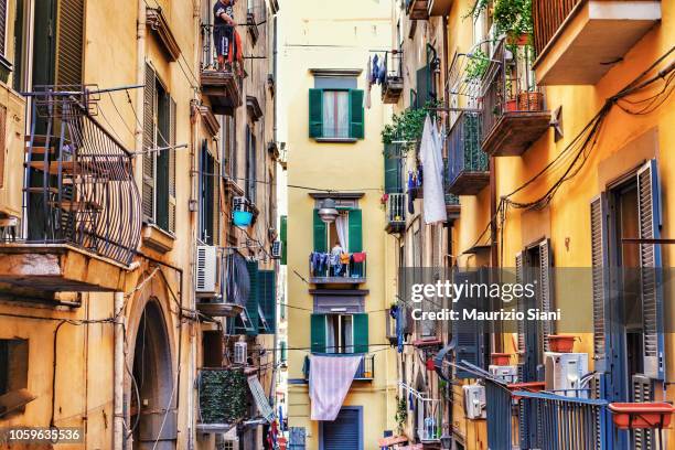 naples, old buildings in city - narrow stock pictures, royalty-free photos & images