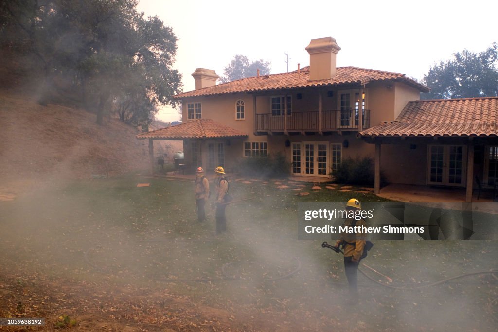 Fast-Spreading Hill and Woolsey Fires Force Evacuations In California's Ventura County