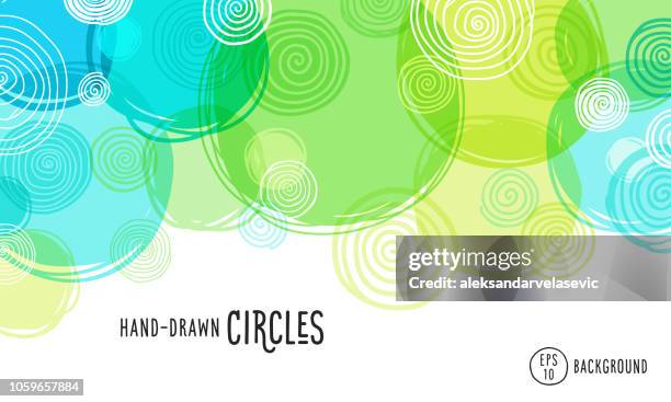 stockillustraties, clipart, cartoons en iconen met hand getrokken cirkels achtergrond - pret