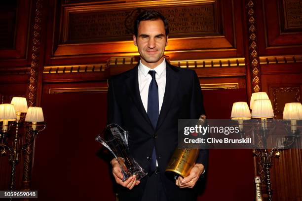 Roger Federer, winner of ATPWorldTour.com Fans' Favourite Award for the 16th consecutive year, at the Nitto ATP Finals Official Launch presented by...