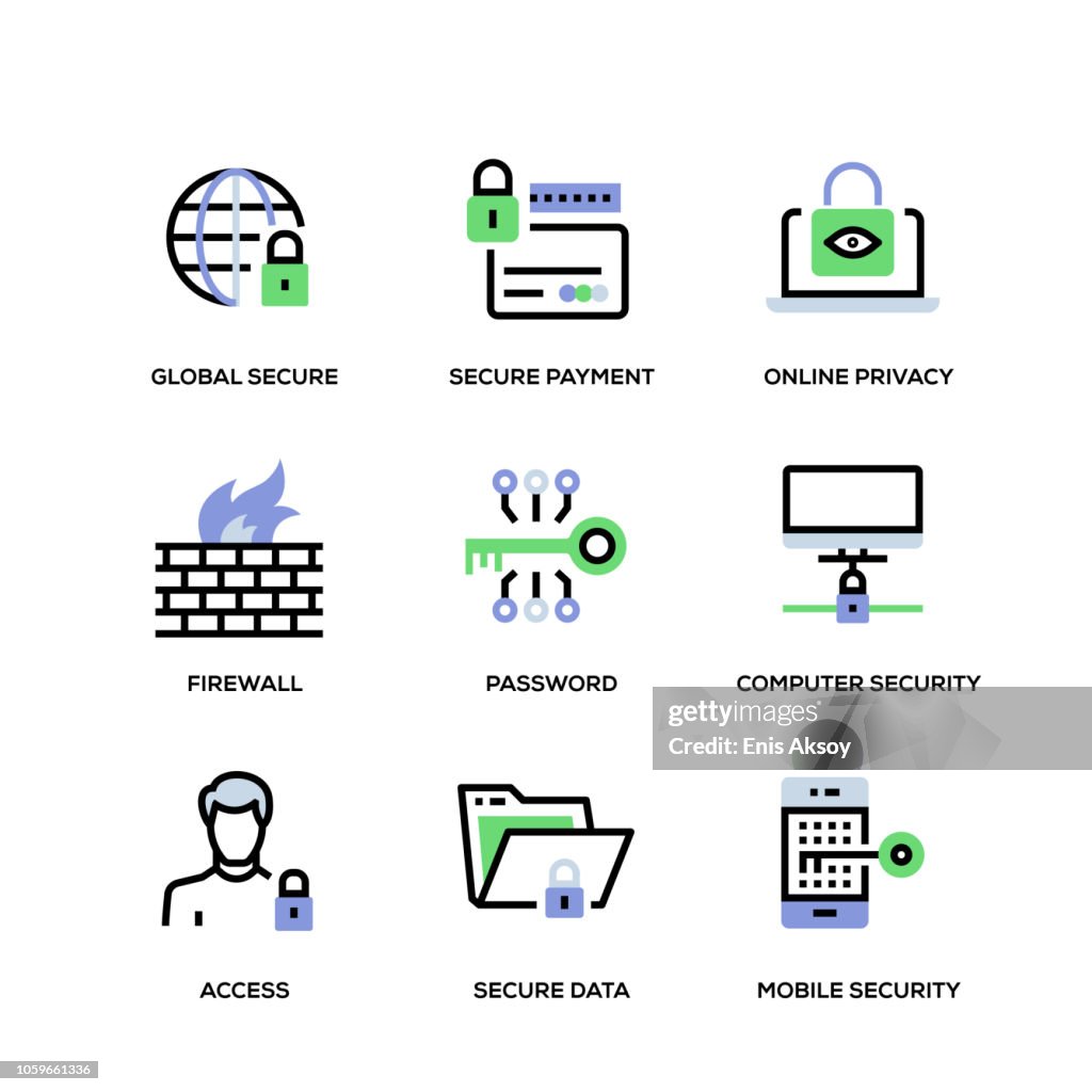 Cyber Security Line Icon Set