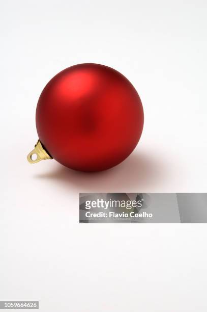 one christmas bauble on white background - christmas bauble isolated stock pictures, royalty-free photos & images