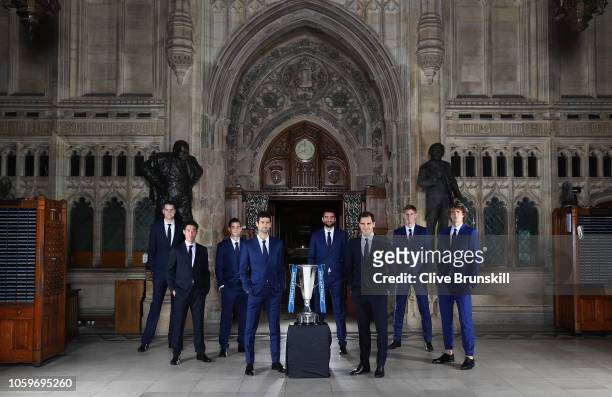 The eight singles players competing at the Nitto ATP Finals come together at London's iconic Houses of Parliament for the Nitto ATP Finals Official...
