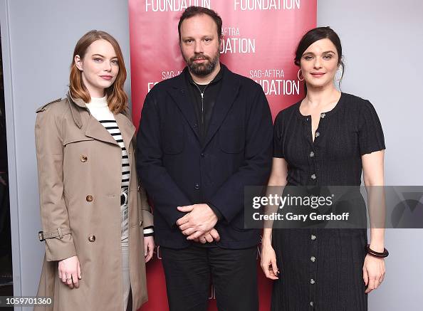 Actor Emma Stone, director Yorgos Lanthimos and actor Rachel Weisz
