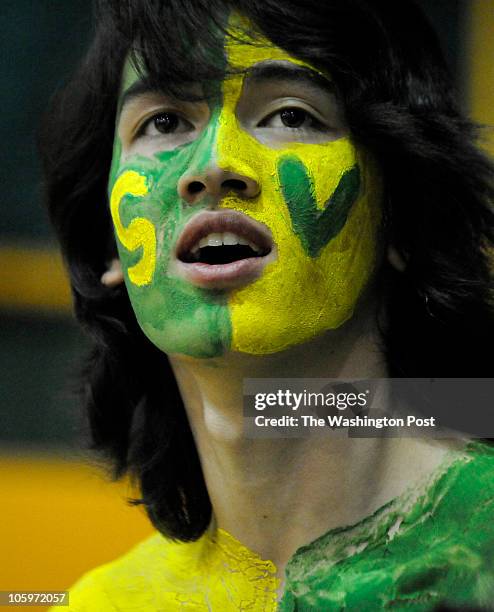 Seneca Valley high school senior Philip Tran watched first period action against Blake in the Maryland 3A West Region finals on March 05, 2010 in...