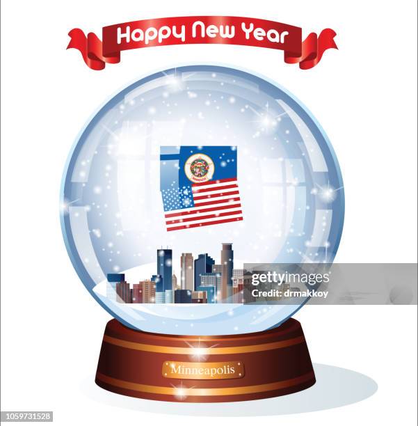 illustrazioni stock, clip art, cartoni animati e icone di tendenza di globo di neve minneapolis - snow ball glass
