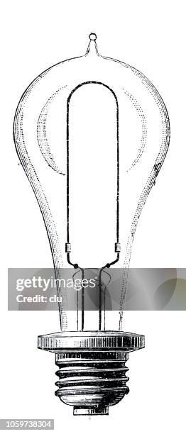 ilustraciones, imágenes clip art, dibujos animados e iconos de stock de lámpara incandescente de edison - revolución industrial
