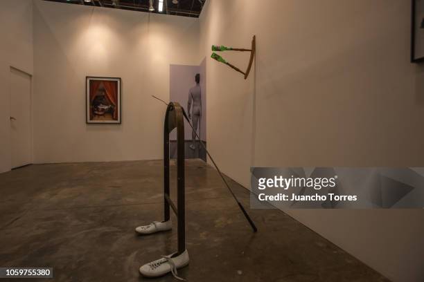 People attend the 14th edition of ARTBO, International Art Fair of Bogota 2018, with more than 3,000 works of art and eight sections curated by...