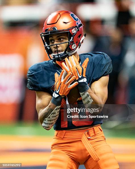 Sean Riley Baseball Syracuse Orange Wide Receiver Sean Riley catches a punt during the ...