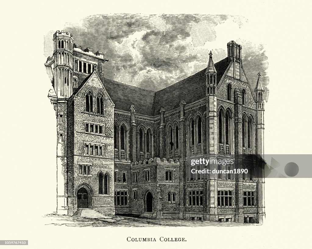 Architecture of old New York, Columbia College, 19th Century