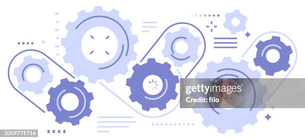 stockillustraties, clipart, cartoons en iconen met versnellingen abstract - men stock illustrations