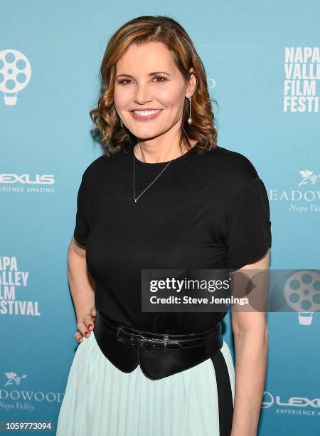 Actress Geena Davis attends the Napa Valley Film Festival to receive the Davis Estates Visionary Tribute on November 7, 2018 in Napa, California.