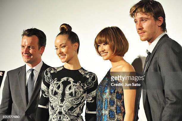 Producer Sean Bailey, actress Olivia Wilde, actress Yu Yamada and actor Garrett Hedlund attend the "Tron: Legacy 3D" presentation as part of the 23rd...