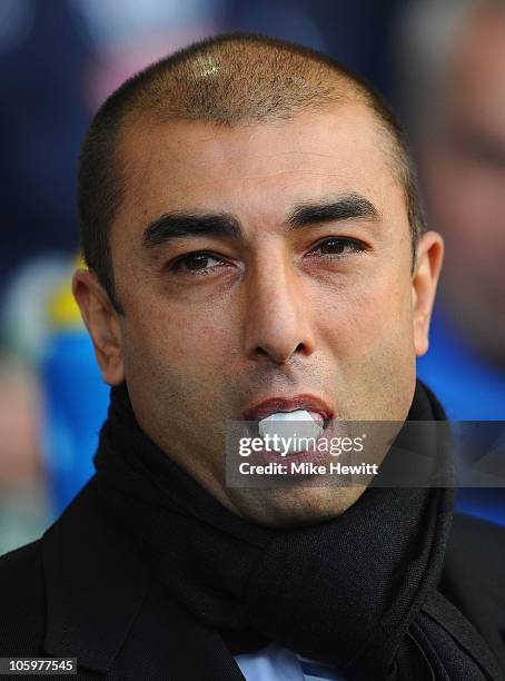 West Brom manager Roberto Di Matteo chews his gum during the Barclays Premier League match between West Bromwich Albion and Fulham at The Hawthorns...