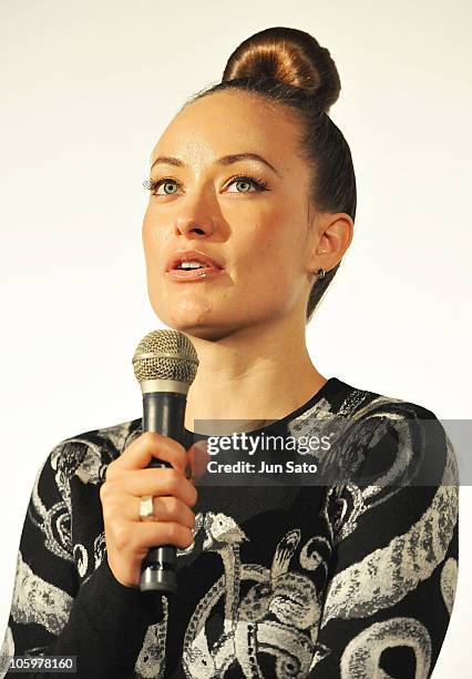 Actress Olivia Wilde attends the "Tron: Legacy 3D" presentation as part of the 23rd Tokyo International Film Festival at the Toho Cinemas Roppongi...