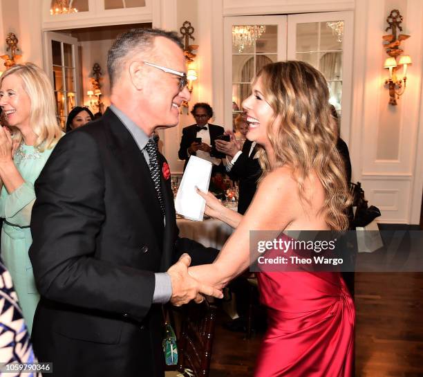 Ton Hanks and Rita Wilson attend the 2018 American Friends of Blerancourt Dinner on November 9, 2018 in New York City.