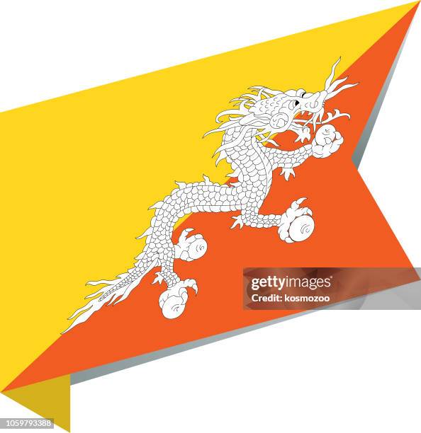 flag bhutan - bhutan stock illustrations