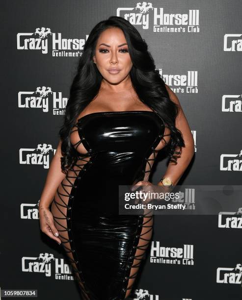 Adult film actress Kiara Mia hosts a late-night party at the Crazy Horse III Gentlemen's Club on November 9, 2018 in Las Vegas, Nevada