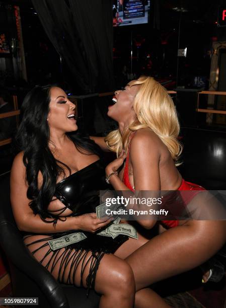 Adult film actress Kiara Mia hosts a late-night party at the Crazy Horse III Gentlemen's Club on November 9, 2018 in Las Vegas, Nevada