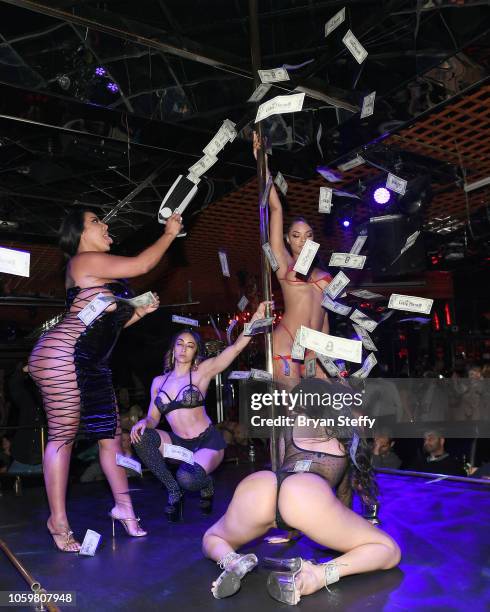 Adult film actress Kiara Mia hosts a late-night party at the Crazy Horse III Gentlemen's Club on November 9, 2018 in Las Vegas, Nevada