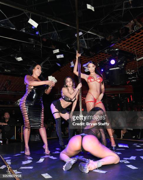 Adult film actress Kiara Mia hosts a late-night party at the Crazy Horse III Gentlemen's Club on November 9, 2018 in Las Vegas, Nevada