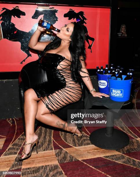 Adult film actress Kiara Mia hosts a late-night party at the Crazy Horse III Gentlemen's Club on November 9, 2018 in Las Vegas, Nevada