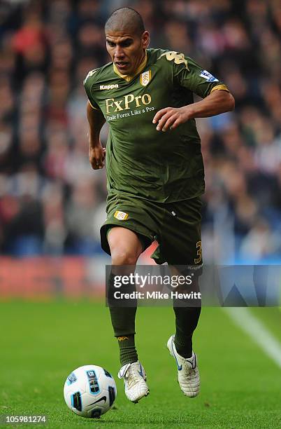 Carlos Salcido of Fulham in action during the Barclays Premier League match between West Bromwich Albion and Fulham at The Hawthorns on October 23,...