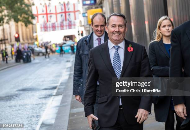 Secretary of State for International Trade, Liam Fox, smiles before the start of the Lord Mayor's Show on November 10, 2018 in London, England. The...