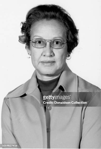 Space scientist, and mathematician Katherine Johnson poses for a portrait at work at NASA Langley Research Center circa 1968 in Hampton, Virginia.