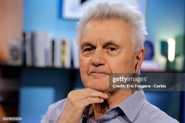 Writer John Irving poses during a portrait session in Tv talk show " La Grande Librairie" on France 5 presented by Francois Busnel in Paris, France...