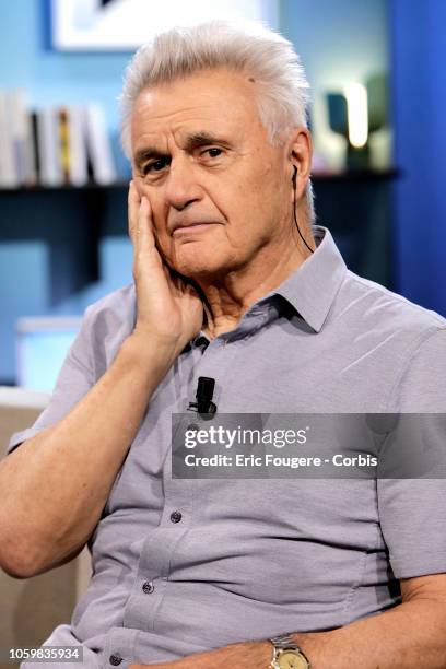 Writer John Irving poses during a portrait session in Tv talk show " La Grande Librairie" on France 5 presented by Francois Busnel in Paris, France...