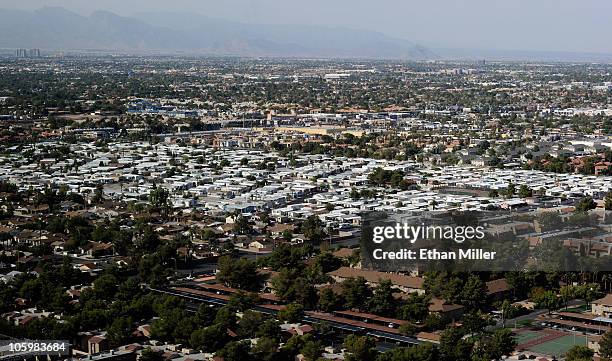 General view of neighborhoods October 23, 2010 in Las Vegas, Nevada. Nevada once had among the lowest unemployment rates in the United States at 3.8...