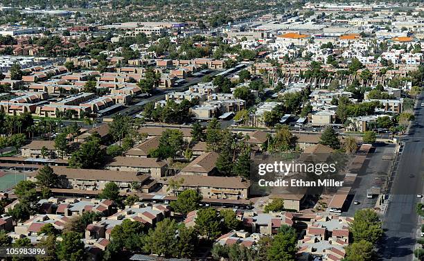 General view of neighborhoods October 23, 2010 in Las Vegas, Nevada. Nevada once had among the lowest unemployment rates in the United States at 3.8...