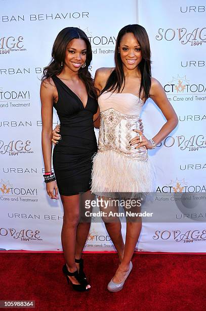 Model Talesha Byrd and America's Next Top Model Cyle 9 Saleisha Stowers attend the 5th Annual Denim & Diamonds For Autism Benefit Fashion Show on...