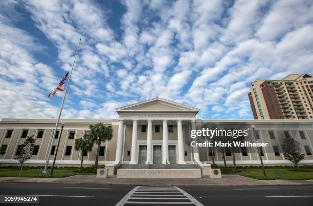 The Florida Supreme Court building is pictured on November 10, 2018 in Tallahassee, Florida. Three close midtern election races for governor,...