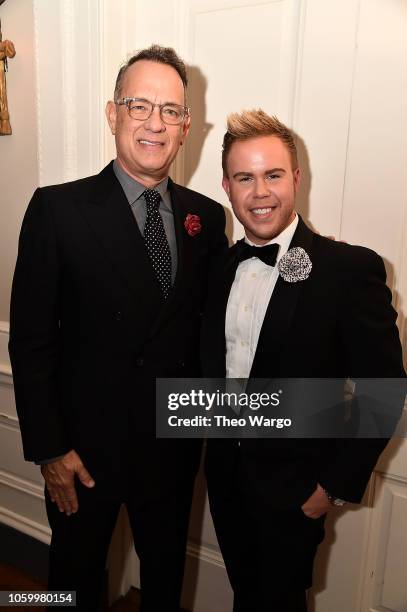 Tom Hanks and Andrew Werner attend the 2018 American Friends of Blerancourt Dinner on November 9, 2018 in New York City.