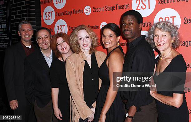 Michael Warner, Adam Heller, Anne L. Nathan, Jan Maxwell, January Lavoy, Teagle F. Bougere and Beth Dixon attend the "Wings" off-broadway opening...