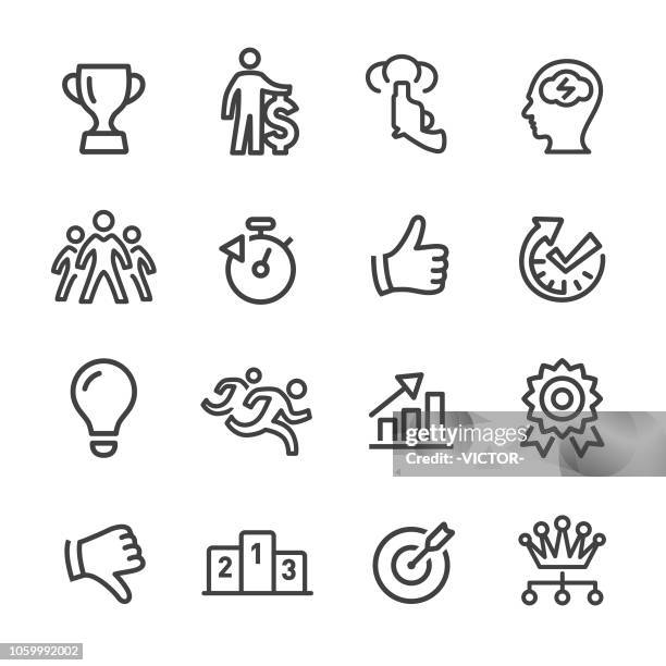 competition icons - line series - loss icon stock illustrations