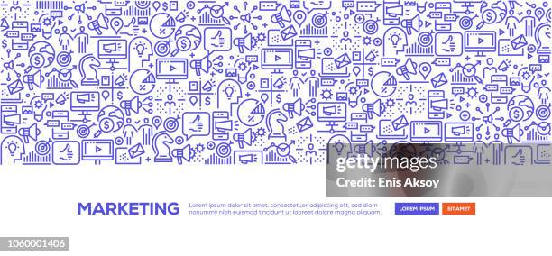 stockillustraties, clipart, cartoons en iconen met marketing banner - people banner