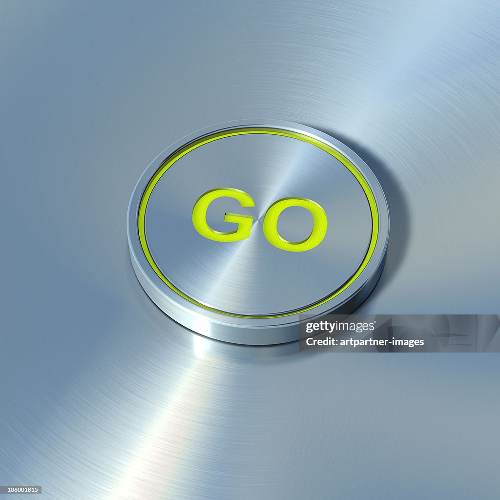 GO Button made of Steel 