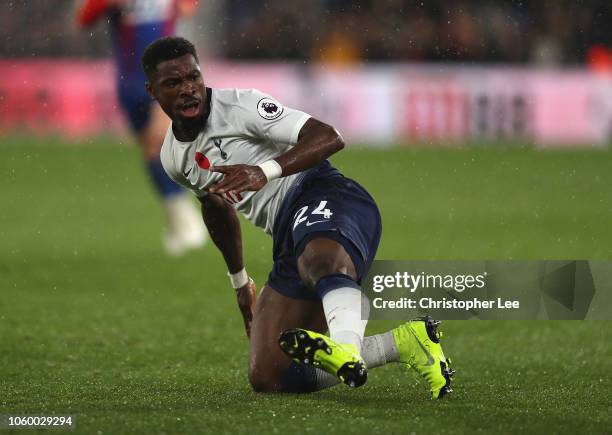 Serge Aurier of Tottenham Hotspur in action during the Premier League match between Crystal Palace and Tottenham Hotspur at Selhurst Park on November...