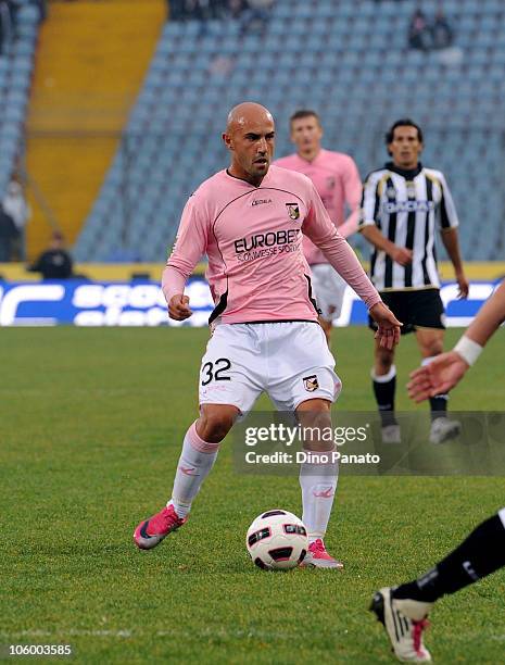Massimo Maccarone of Palermo runs with the ball during the Serie A match between Udinese Calcio and US Citta di Palermo at Stadio Friuli on October...