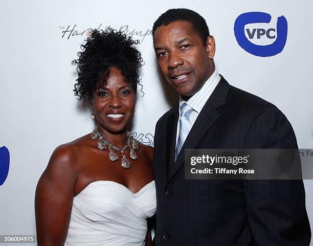 Pauletta Pearson and Denzel Washington arrive at the 10th Annual Harold Pump Foundation Gala on August 12, 2010 in Century City, California.